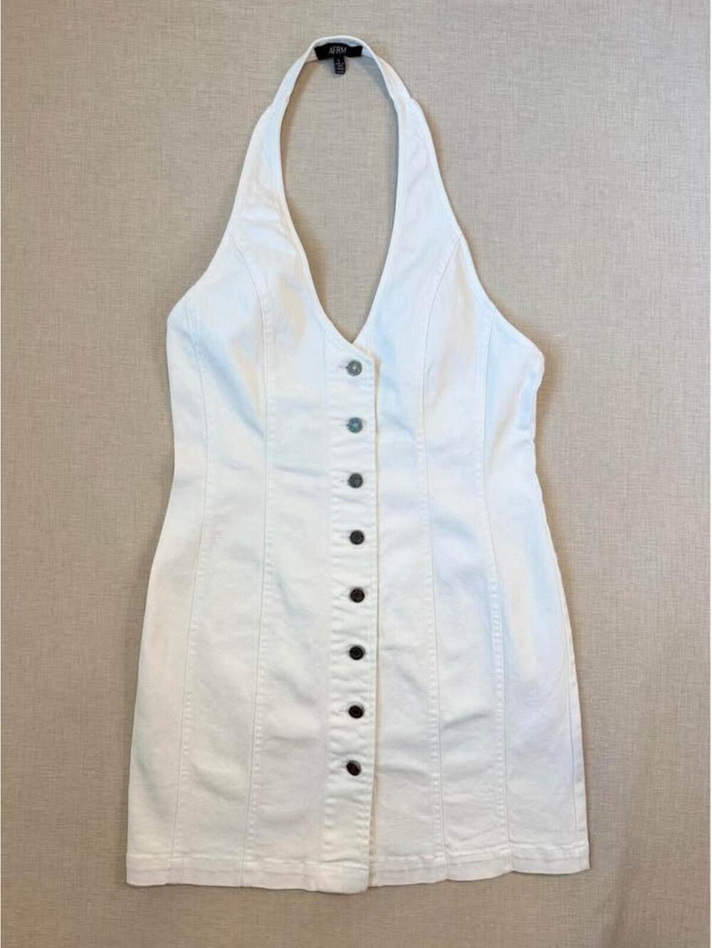 AFRM Charli Denim Halter Dress - XL